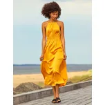 Jacqueline de Yong JDY dámské lehké midi šaty Hazel okrové Velikost: XL