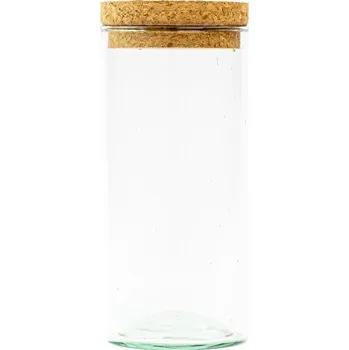 Váza Skleněná váza Bacopa s korkovým špuntem - výška 14 cm, průměr 6,5 cm