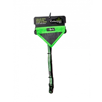 Obojek pro psa Set - obojek s reflexním šátkem a vodítkem - zelený