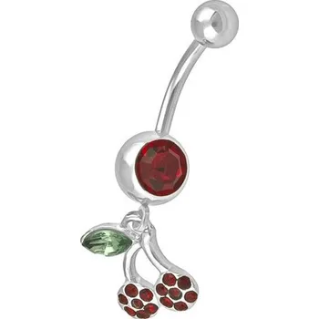 Piercing Ocelový piercing Třešinka, Barva zirkonu: Červená