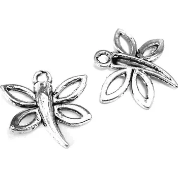 Přívěsek Kovový přívěsek, motýl, 1ks, 17x17 mm