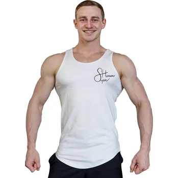 Pánské tílko Tílko s nápisem Superhuman - bílá/černá XXL