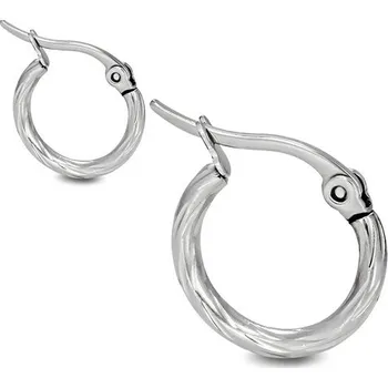 Náušnice Ocelové náušnice, kruhy s rýhovaným povrchem