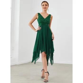 Dámské šaty Ever Pretty krátké zelené šaty 0207 Velikost: 7XL / 54 / 22 / 26