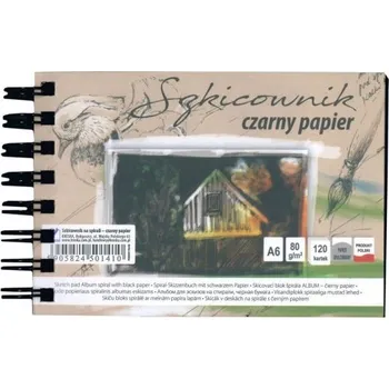 Skicák v deskách A6 - černý - 120 listů - 80 g/m2 - 501410