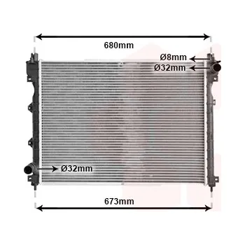 Autodíl Chladič, chlazení motoru VAN WEZEL 02002174