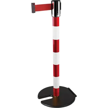 Plotový sloupek Zahrazovací sloupek stohovatelný 2,3 m, bílá / červená – červená, PROFI