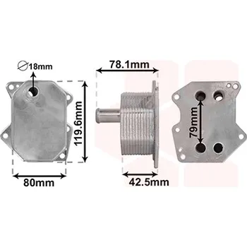 Chladič motoru Olejový chladič, motorový olej VAN WEZEL 18013704