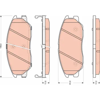 Brzdová destička Sada brzdových destiček, kotoučová brzda TRW GDB3465