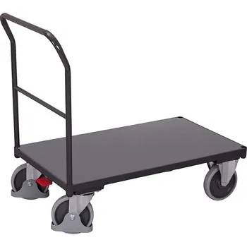 Plošinový vozík Plošinový vozík VARIOfit s jedním madlem, 880 x 500 mm, nosnost 400 kg, barva antracitová šedá RAL7016