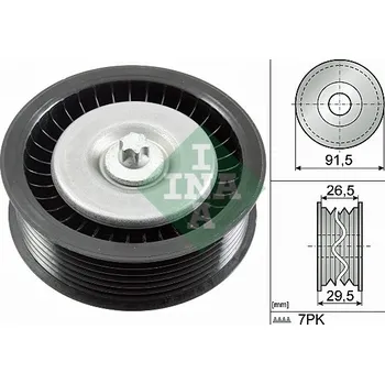 Vratná/vodicí kladka, klínový žebrový řemen INA 532 0808 10