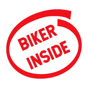 Polep vozidla SAMOLEPKA Biker inside 005 nápis (10 - červená) NA AUTO, NÁLEPKA, FÓLIE, POLEP, TUNING, VLASTNÍ TEXT, TISK, AUTOSAMOLEPKY.cz, POLEPY, OBRÁZEK, LOGO, SAMOLEPKY