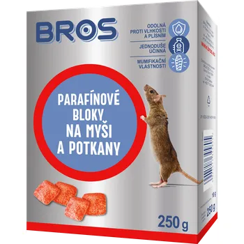Hubení hlodavce BROS Parafínové bloky na myši a potkany