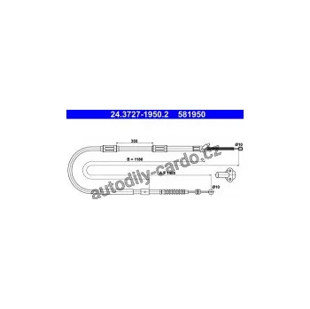Auto-moto Lanko ruční brzdy ATE 24.3727-1950 (AT 581950)