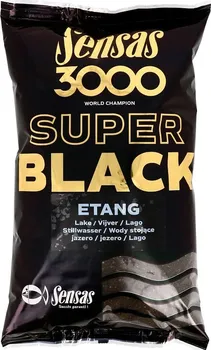 Návnadová surovina Sensas 3000 Super Black Etang Lake 1 kg