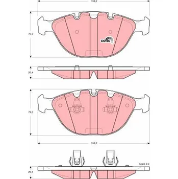Brzdová destička Sada brzdových destiček, kotoučová brzda TRW GDB1529