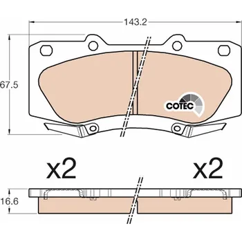 Brzdová destička Sada brzdových destiček, kotoučová brzda TRW GDB3534