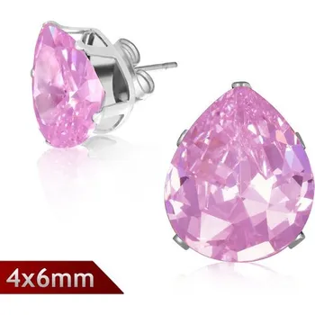 Náušnice 4x6mm – Růžová kapka - Slza