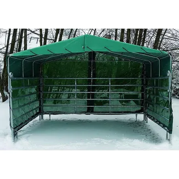 Mobilní přístřešek pro zvířata ALM 4 x 4 m bez zakrytí boků - pouze horní plachta na střeše