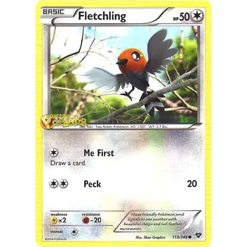 Sběratelská karetní hra Fletchling 113/146 - XY Typ karty: Non-Holo