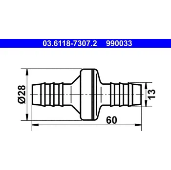 Brzdová hadice Ventil podtlakové hadice ATE 03.6118-7307.2