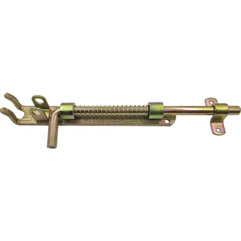 Tesařské kování Zástrč s pružinou uzamykatelná 225mm žlutý zinek