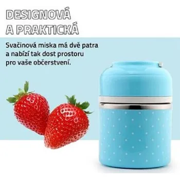 Cestování Dvoupatrová svačinová miska - šedá