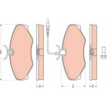 Brzdová destička Sada brzdových destiček, kotoučová brzda TRW GDB1760