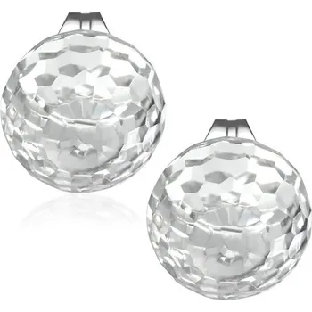 Náušnice 10mm – Čirá broušená skleněná kulička