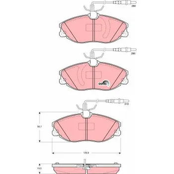 Brzdová destička Sada brzdových destiček, kotoučová brzda TRW GDB1423