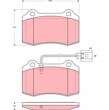 Brzdová destička Sada brzdových destiček, kotoučová brzda TRW GDB1644