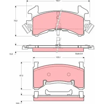 Brzdová destička Sada brzdových destiček, kotoučová brzda TRW GDB1272