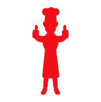 Samolepící dekorace SAMOLEPKA Kuchař 001 (10 - červená) NA AUTO, NÁLEPKA, FÓLIE, POLEP, TUNING, VLASTNÍ TEXT, TISK, AUTOSAMOLEPKY.cz, POLEPY, OBRÁZEK, LOGO, SAMOLEPKY