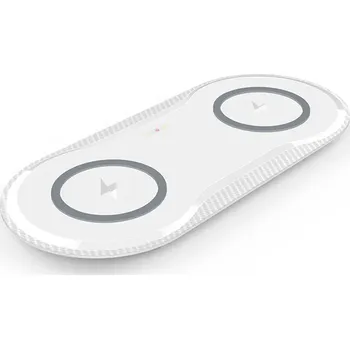Qi dual bezdrátová nabíjecí stanice 2v1 30W Barva: Bílá