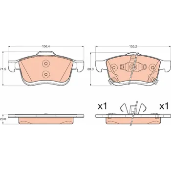 Brzdová destička Sada brzdových destiček, kotoučová brzda TRW GDB2060