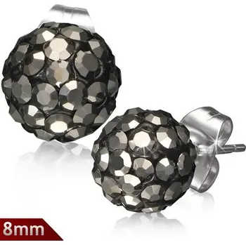 Náušnice 8mm – Kulička s kamínky