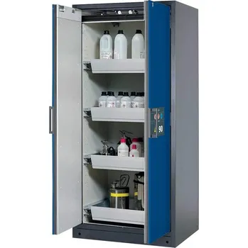 Bezpečnostní skříň na chemikálie 90 min., 4 zásuvky, š. 900 mm, TSA/AGT, dveře modré