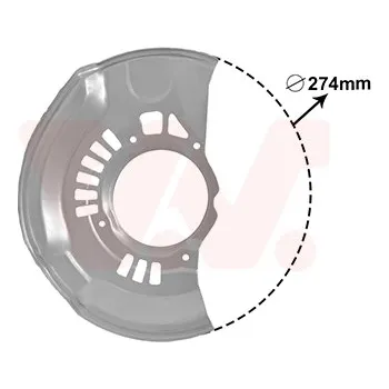 Brzdový kotouč Ochranný plech proti rozstřikování, brzdový kotouč VAN WEZEL 5308372