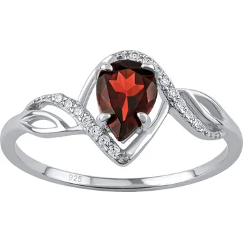 Prsten Stříbrný prsten AYNE s pravým granátem obvod 51 mm