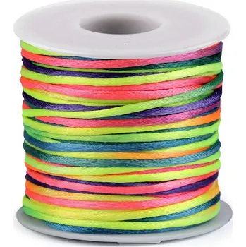 Příze Saténová šňůra Ø2 mm duhová, barva 4 multikolor