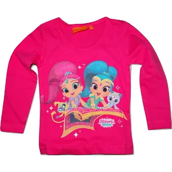 Dívčí tričko Dívčí tmavě růžové tričko s dlouhým rukávem Shimmer Shine 98