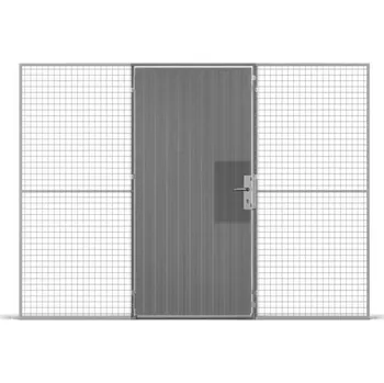 Plot Dveře z ocelového plechu, jednokřídlé s klikou (cylindrický zámek), vxš: 2200x1000 mm, barva šedá