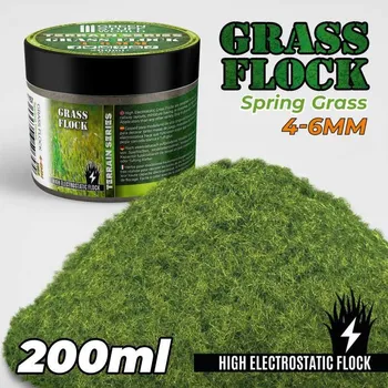 Plastikový model Static Grass Flock 4–6 mm – modelářský posyp jarní tráva (200 ml)