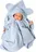 Baby Nellys Dvouvrstvá mušelínová deka s kapucí 100 x 100 cm, modrá