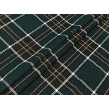 Kostýmová látka kostka, zelená