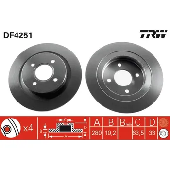 Brzdový kotouč Brzdový kotouč TRW DF4251