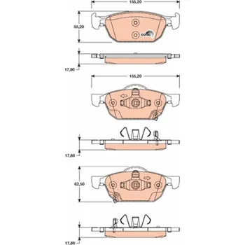 Brzdová destička Sada brzdových destiček, kotoučová brzda TRW GDB3476