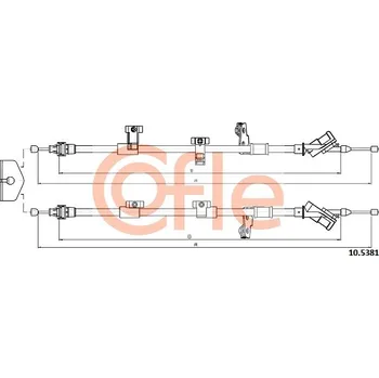 Auto-moto Tažné lanko, parkovací brzda COFLE 10.5381