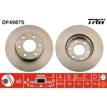 Brzdový kotouč Brzdový kotouč TRW DF4987S