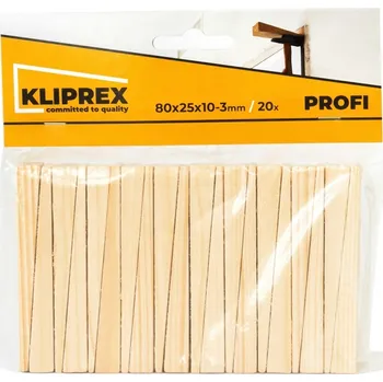 Klínky montážní 80x25x10-3mm/20ks dřevěné, ČR